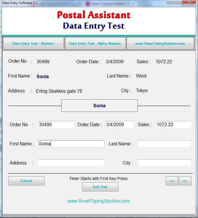 Data Entry Test Free Download